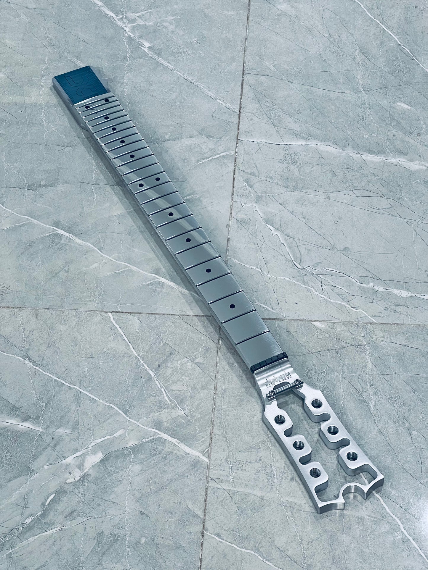 0 IN STOCK: Hoxey Aluminum Dan Armstrong Replacement Neck 3x3 Headstock