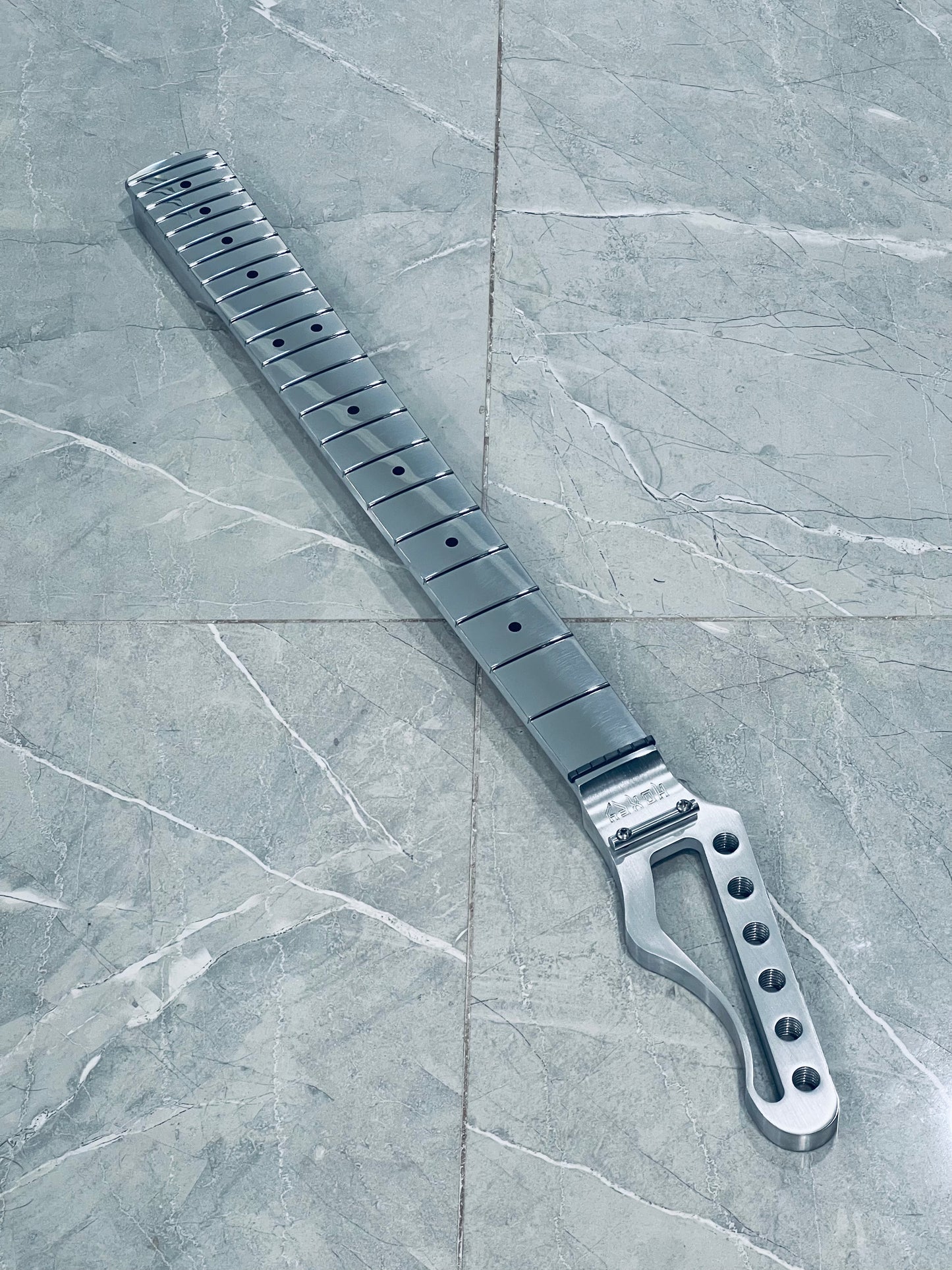 0 IN STOCK: Hoxey Aluminum Fender Replacement Neck Round Inline 6 Headstock