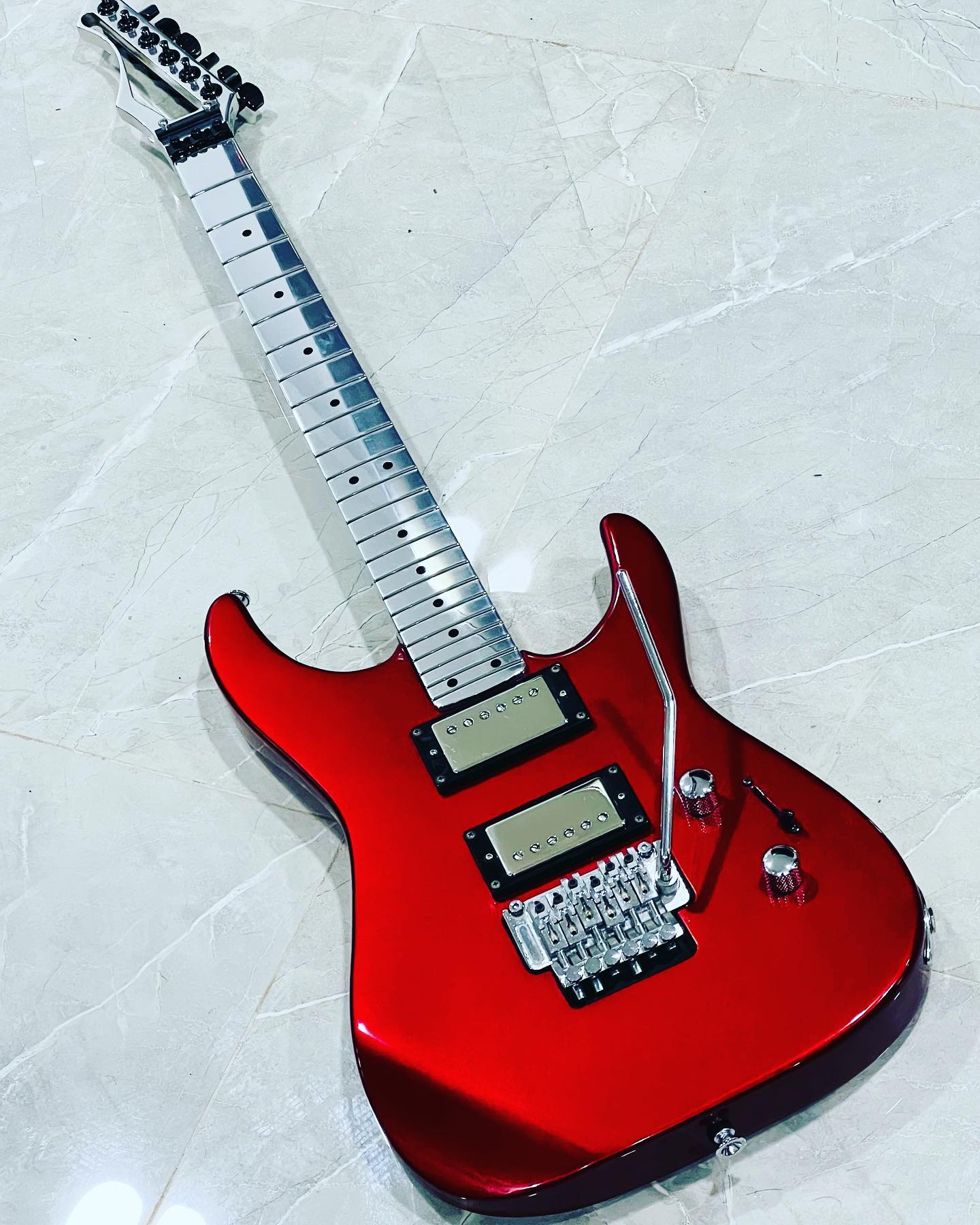 Aluminum Jackson Style Replacement Guitar Neck w/ 12-16" Fretboard Radius