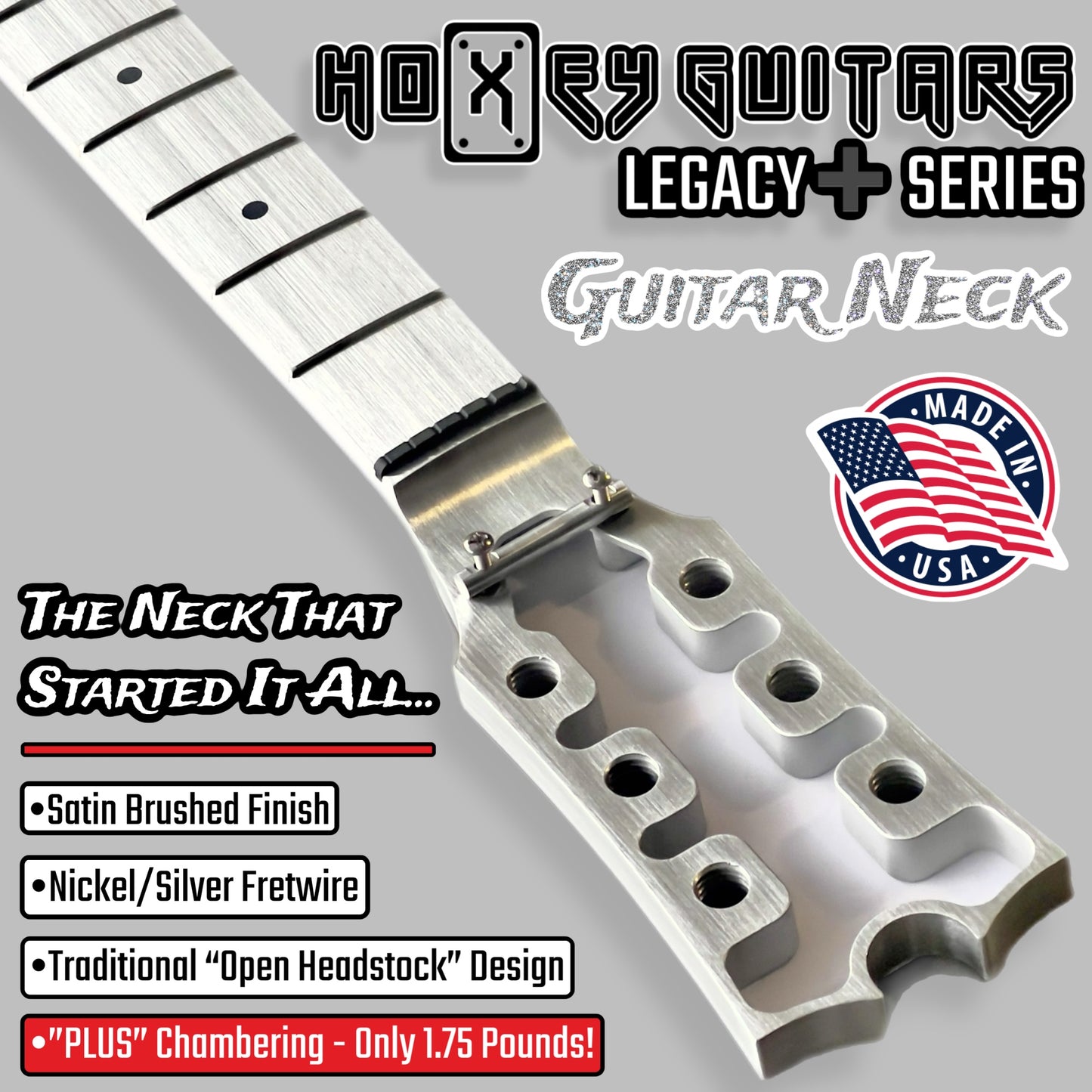 *NEW* Hoxey Aluminum Guitar Neck -Legacy➕ Series-