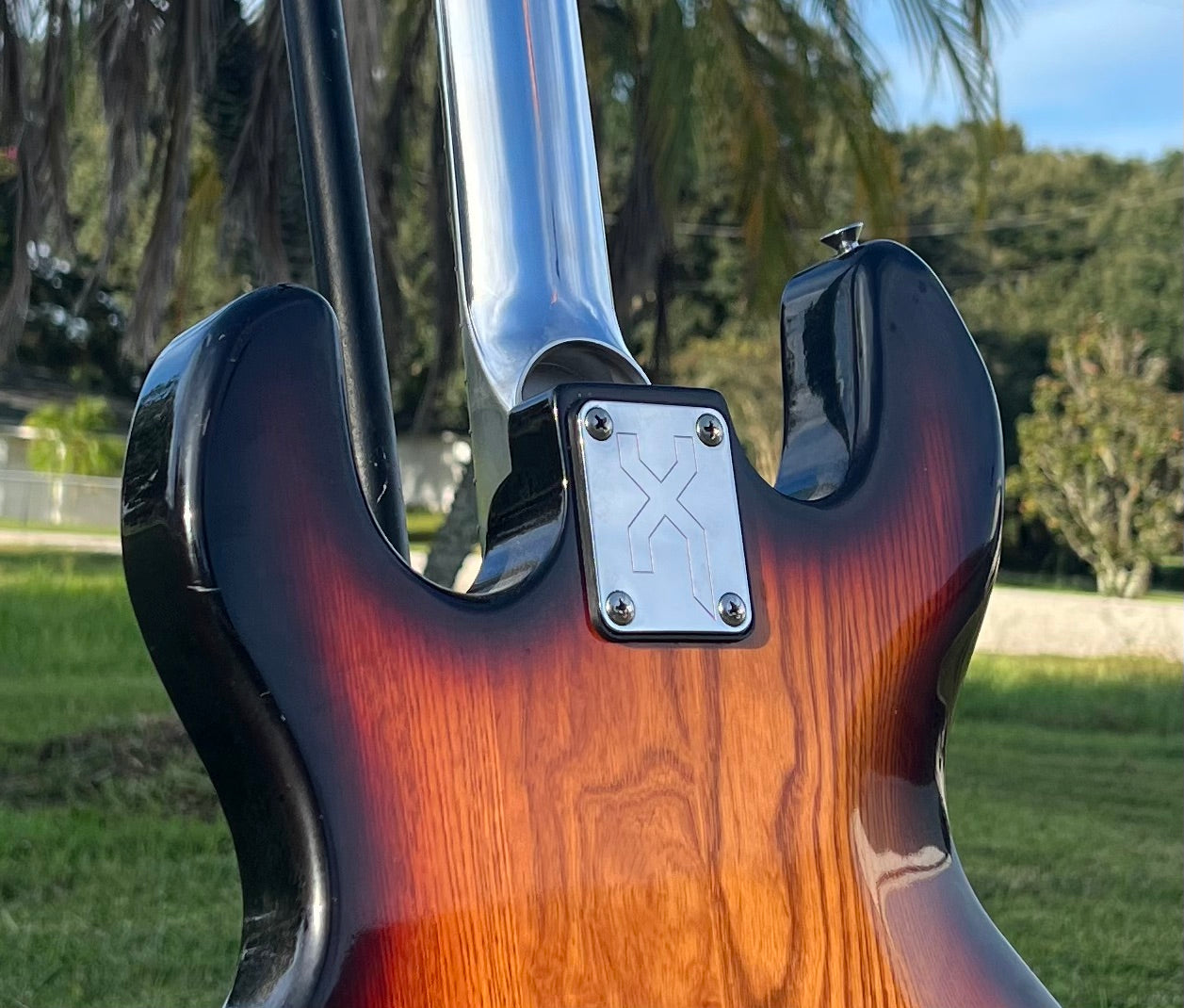 IN STOCK: Chrome Hoxey "X"  Neck Plate
